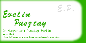 evelin pusztay business card